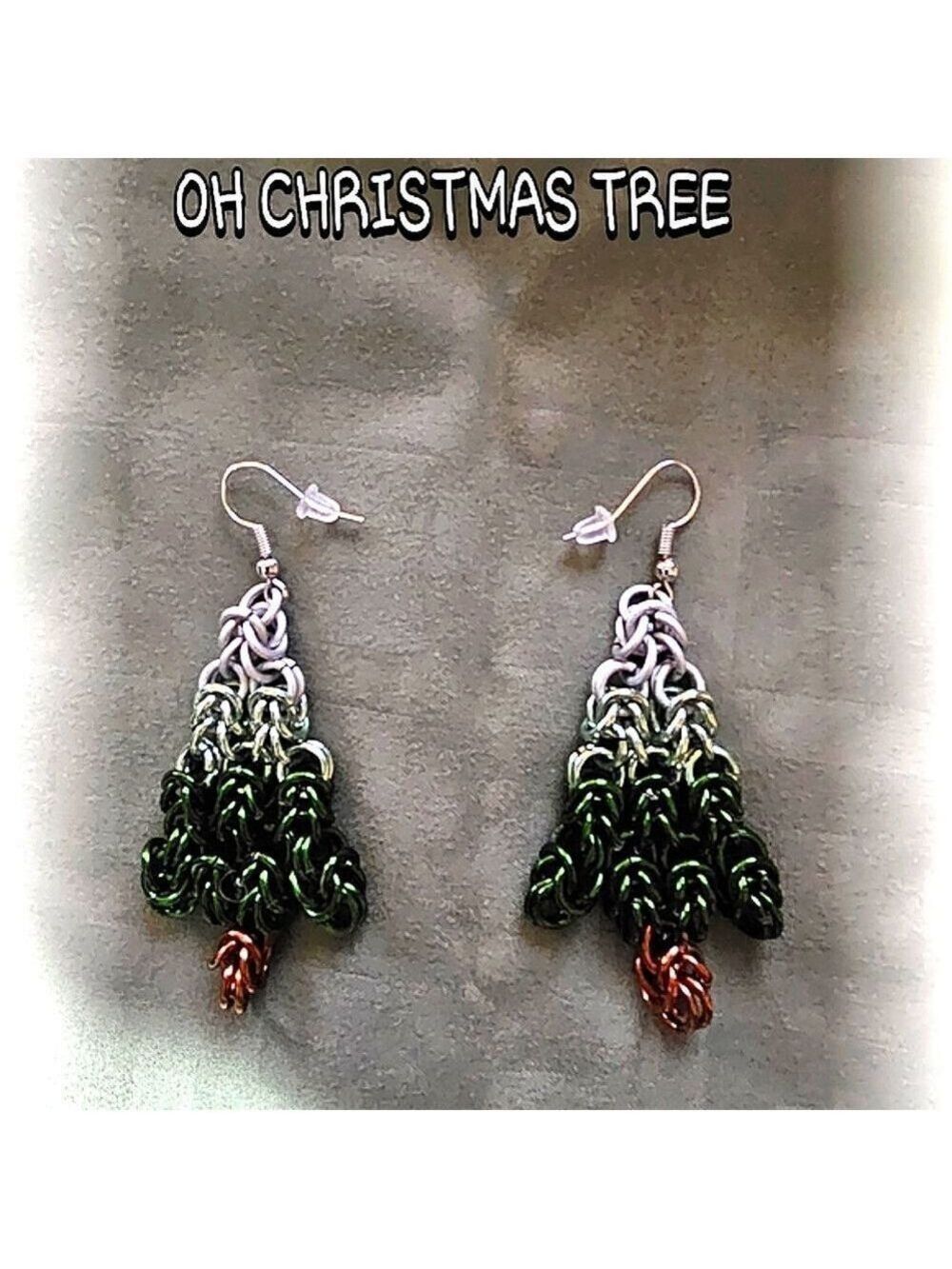 Christmas Tree Earrings Lightweight #E3